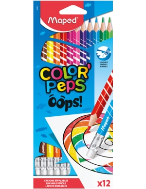 Color'Peps Oops Erasable Colouring Pencils 12pk